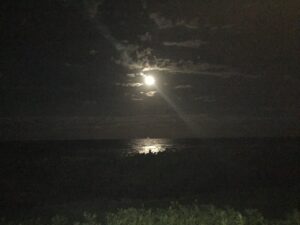 moon over the ocean